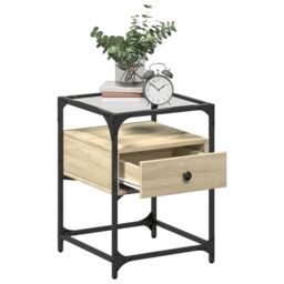 Berkfield Home Bedside Cabinets 2 pcs Sonoma Oak 40x40x55 cm Engineered Wood in Brown - Size: 40 x 40 x 55 cm - thumbnail 3