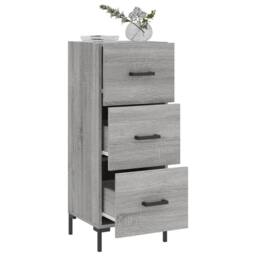 Berkfield Home Sideboard Grey Sonoma 34.5x34x90 cm Engineered Wood - thumbnail 4