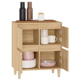Berkfield Home Sideboard Sonoma Oak 60x35x70 cm Engineered Wood in Light Tan - Size: 60 x 35 x 70 cm - thumbnail 5