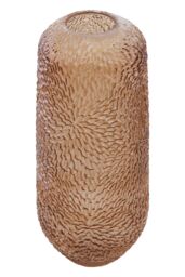 Orsina Colbie Large Embossed Amber Glass Vase in Orange - thumbnail 2
