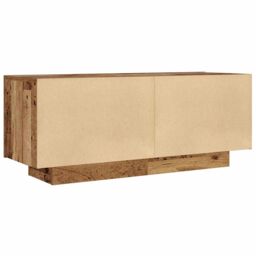 Berkfield Home TV Cabinet Old Wood 100x35x40 cm Engineered Wood in Brown - Size: 100 x 35 x 40 cm - thumbnail 6