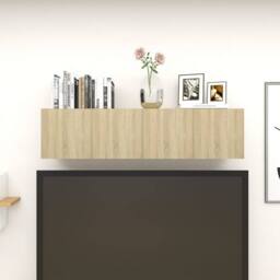 Berkfield Home Wall Mounted TV Cabinets 4 pcs Sonoma Oak 30.5x30x30 cm in Brown - thumbnail 4