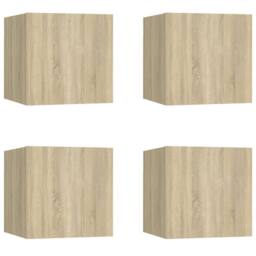 Berkfield Home Wall Mounted TV Cabinets 4 pcs Sonoma Oak 30.5x30x30 cm in Brown - thumbnail 2