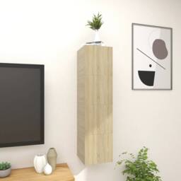 Berkfield Home Wall Mounted TV Cabinets 4 pcs Sonoma Oak 30.5x30x30 cm in Brown - thumbnail 3