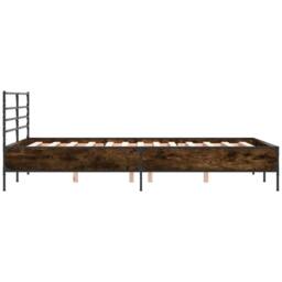 Berkfield Home Bed Frame without Mattress Smoked Oak 140x200 cm in Brown - thumbnail 5
