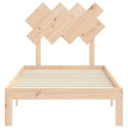 Berkfield Home Beautiful Bed Frame with Headboard 90x200 cm Solid Wood in Light Tan - thumbnail 6