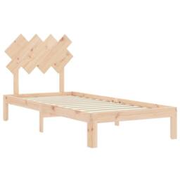 Berkfield Home Beautiful Bed Frame with Headboard 90x200 cm Solid Wood in Light Tan - thumbnail 5