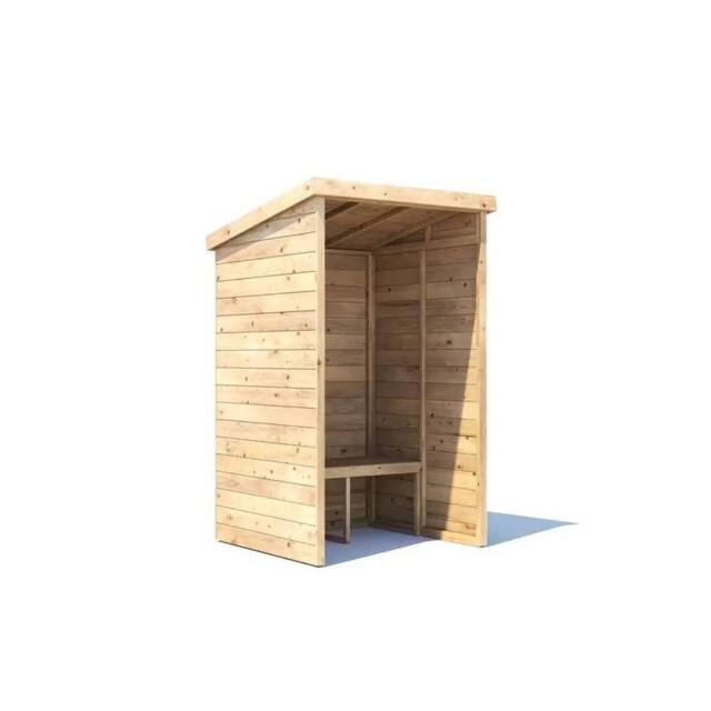 Dunster House Wooden Garden Arbour With Pent Roof, W1.2m x D1.2m / W4' x D4' in Brown - image 1