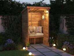 Dunster House Wooden Garden Arbour With Pent Roof, W1.2m x D1.2m / W4' x D4' in Brown - thumbnail 2