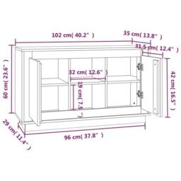 Berkfield Home Sideboard White 102x35x60 cm Engineered Wood - Size: 102 x 35 x 60 cm - thumbnail 9