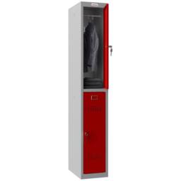 Phoenix Safe Company Personal Locker Grey Body/Red Doors with Key Locks, PL1230GRK - Size: 180 cm x 100 cm - thumbnail 2