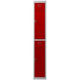 Phoenix Safe Company Personal Locker Grey Body/Red Doors with Key Locks, PL1230GRK - Size: 180 cm x 100 cm - thumbnail 3