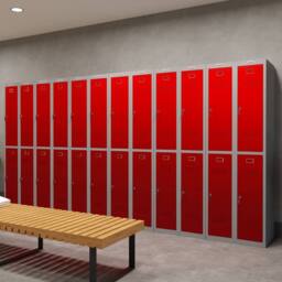 Phoenix Safe Company Personal Locker Grey Body/Red Doors with Key Locks, PL1230GRK - Size: 180 cm x 100 cm - thumbnail 6