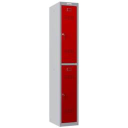 Phoenix Safe Company Personal Locker Grey Body/Red Doors with Key Locks, PL1230GRK - Size: 180 cm x 100 cm - thumbnail 1
