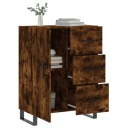 Berkfield Home Sideboard Smoked Oak 69.5x34x90 cm Engineered Wood in Brown - thumbnail 4