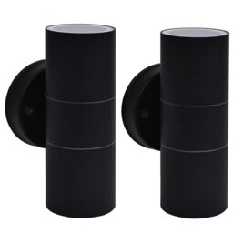 Berkfield Home Outdoor Wall Lights 2 pcs Stainless Steel Up/Downwards in Black - thumbnail 2