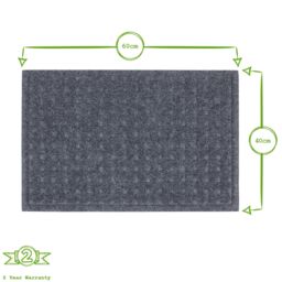 Nicola Spring Heavy Duty Dirt Trapper Door Mat - 60 x 40cm in Grey - Size: 40 cm x 60 cm - thumbnail 3