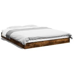 Berkfield Home Bed Frame without Mattress Smoked Oak 160x200 cm Engineered Wood in Brown - thumbnail 1