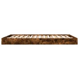 Berkfield Home Bed Frame without Mattress Smoked Oak 160x200 cm Engineered Wood in Brown - thumbnail 5