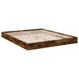 Berkfield Home Bed Frame without Mattress Smoked Oak 160x200 cm Engineered Wood in Brown - thumbnail 6
