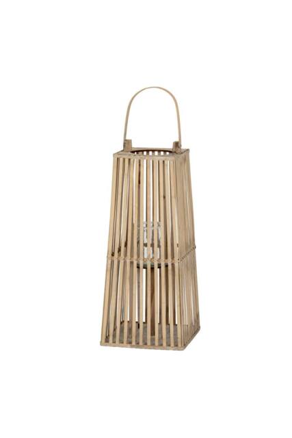 KDMD Small Wicker Silo Lantern with Glass Holder for Ambient Lighting in Brown - image 1
