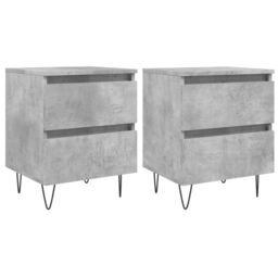 Berkfield Home Bedside Cabinets 2 pcs Concrete Grey 40x35x50 cm Engineered Wood - Size: 40 x 35 x 50 cm - thumbnail 2