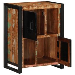 Berkfield Home Sideboard Multicolour 55x35x70 cm Solid Wood Reclaimed in Black - Size: 55 x 35 x 70 cm - thumbnail 5
