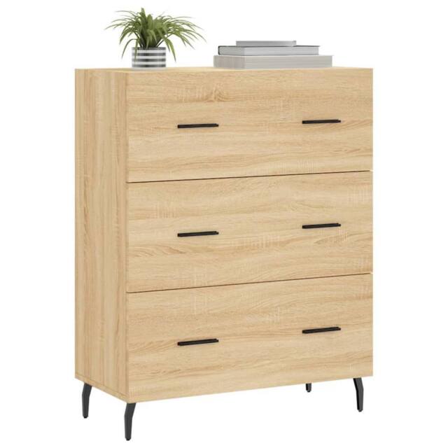 Berkfield Home Sideboard Sonoma Oak 69.5x34x90 cm Engineered Wood in Light Tan - image 1