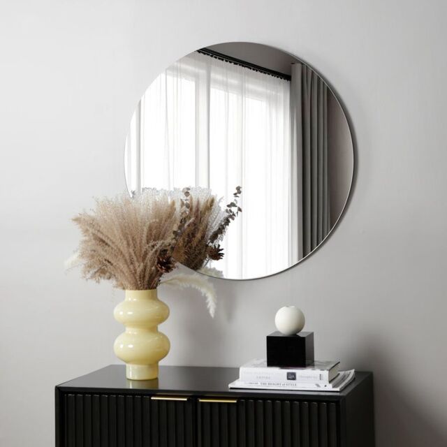 Home Garden Direct Levico Frameless Round Wall Mirror 70x70cm in Clear - Size: 70x70 cm - image 1