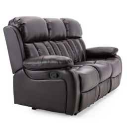 More4Homes Chester 3 Seater Manual High Back Bonded Leather Recliner Sofa in Brown - thumbnail 5