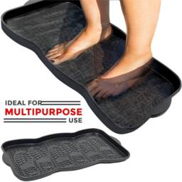 NESTLUNE 2 x Multi Purpose Boot Tray Shoe Storage for Home Door Garden Plants in Black - thumbnail 7