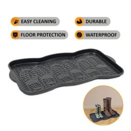 NESTLUNE 2 x Multi Purpose Boot Tray Shoe Storage for Home Door Garden Plants in Black - thumbnail 2