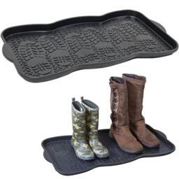 NESTLUNE 2 x Multi Purpose Boot Tray Shoe Storage for Home Door Garden Plants in Black - thumbnail 3