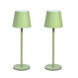 Marco Paul Pack of 2 Sage Metal Rechargeable Table Lamp 33cm in Light Green - thumbnail 7