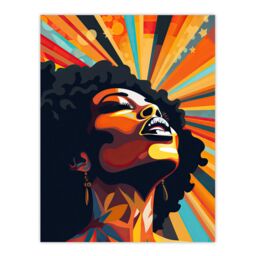 "Artery8 Artwork Of Black Woman Announcing She Is Strong Starburst Extra Large XL Unframed Wall Art Poster Print - Size: W24"" x H32""" - thumbnail 1