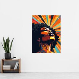 "Artery8 Artwork Of Black Woman Announcing She Is Strong Starburst Extra Large XL Unframed Wall Art Poster Print - Size: W24"" x H32""" - thumbnail 4