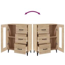 Berkfield Home Sideboard Sonoma Oak 69.5x34x90 cm Engineered Wood in Light Tan - thumbnail 9