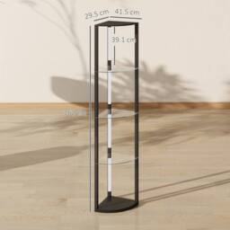 HOMCOM LED Floor Lamp with Shelves, Dimmable Standing Lamp with Foot Switch in Black - thumbnail 3