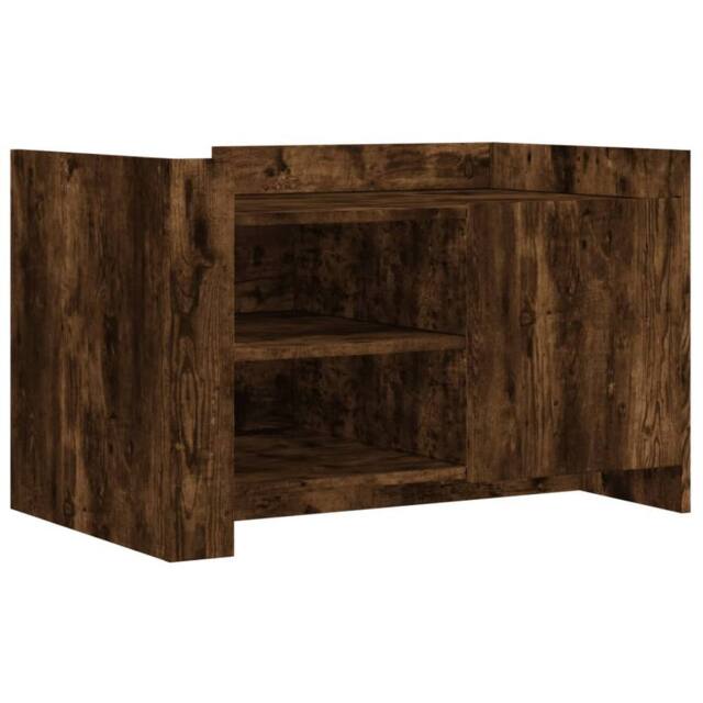 Berkfield Home Coffee Table Smoked Oak 80x50x50 cm Engineered Wood in Brown - Size: 80 x 50 x 50 cm - image 1