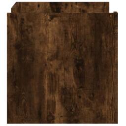 Berkfield Home Coffee Table Smoked Oak 80x50x50 cm Engineered Wood in Brown - Size: 80 x 50 x 50 cm - thumbnail 5