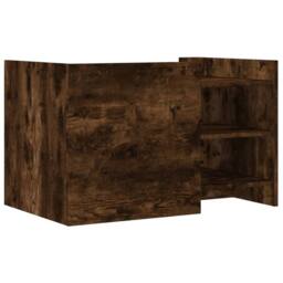 Berkfield Home Coffee Table Smoked Oak 80x50x50 cm Engineered Wood in Brown - Size: 80 x 50 x 50 cm - thumbnail 6