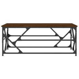 Berkfield Home Coffee Table Brown Oak 100x50x40 cm Engineered Wood - Size: 100 x 50 x 40 cm - thumbnail 4