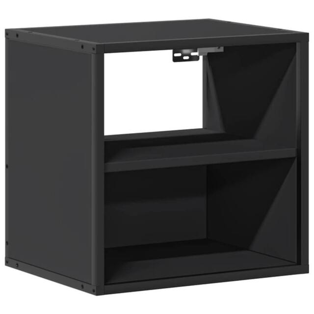 Berkfield Home Wall-mounted Bedside Cabinet Black 40x31x39.5 cm - image 1