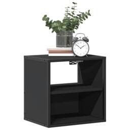 Berkfield Home Wall-mounted Bedside Cabinet Black 40x31x39.5 cm - thumbnail 4