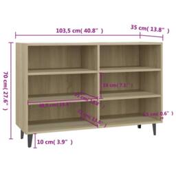Berkfield Home Sideboard Sonoma Oak 103.5x35x70 cm Engineered Wood in Light Tan - thumbnail 6