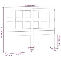 Berkfield Home Beautiful Bed Headboard Honey Brown 125.5x4x100 cm Solid Wood Pine - thumbnail 6