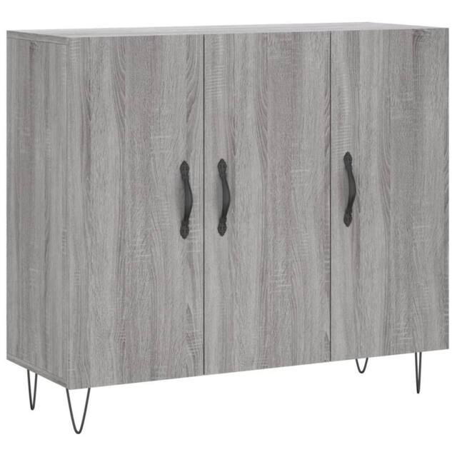 Berkfield Home Sideboard Grey Sonoma 90x34x80 cm Engineered Wood - Size: 90 x 34 x 80 cm - image 1