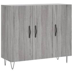 Berkfield Home Sideboard Grey Sonoma 90x34x80 cm Engineered Wood - Size: 90 x 34 x 80 cm - thumbnail 1