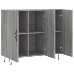 Berkfield Home Sideboard Grey Sonoma 90x34x80 cm Engineered Wood - Size: 90 x 34 x 80 cm - thumbnail 5