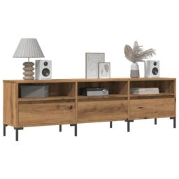Berkfield Home TV Cabinet Artisan Oak 150x30x44.5 cm Engineered Wood in Brown - thumbnail 1